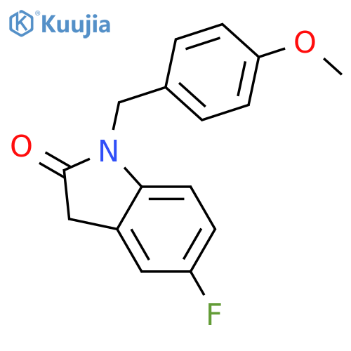 2H-Indol-2-one, 5-fluoro-1,3-dihydro-1-[(4-methoxyphenyl)methyl]- structure