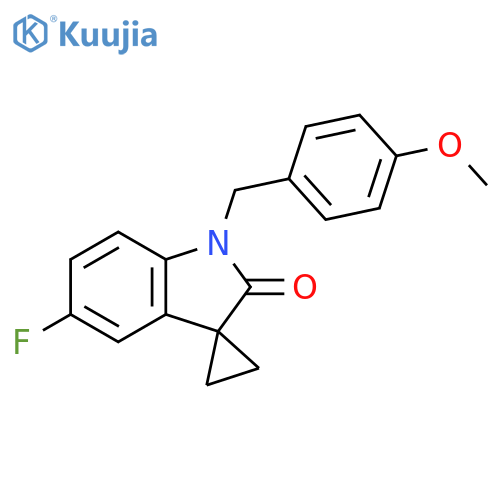 Spiro[cyclopropane-1,3'-[3H]indol]-2'(1'H)-one, 5'-fluoro-1'-[(4-methoxyphenyl)methyl]- structure