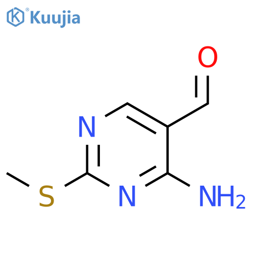 4-amino-2-(methylsulfanyl)pyrimidine-5-carbaldehyde structure
