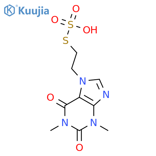 1,3-dimethyl-2,6-dioxo-7-(2-sulfosulfanylethyl)purine structure