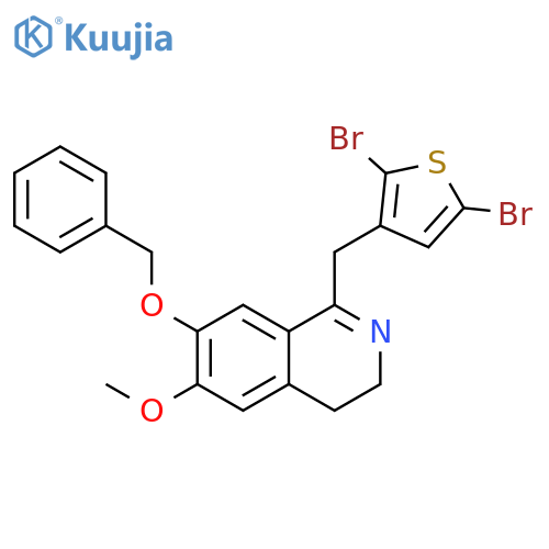 7-(benzyloxy)-1-[(2,5-dibromothiophen-3-yl)methyl]-6-methoxy-3,4-dihydroisoquinoline structure