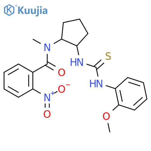 N-(2-{[(2-methoxyphenyl)carbamothioyl]amino}cyclopentyl)-N-methyl-2-nitrobenzamide structure