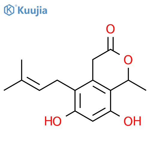 5-(3-Methyl-2-butenyl)-1,4-Dihydro-6,8-dihydroxy-1-methyl-3H-2-benzopyran-3-one structure