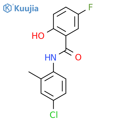 N-(4-chloro-2-methylphenyl)-5-fluoro-2-hydroxybenzamide structure