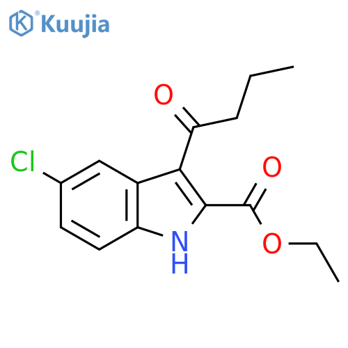 1H-Indole-2-carboxylic acid, 5-chloro-3-(1-oxobutyl)-, ethyl ester structure