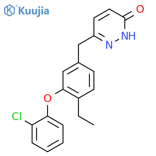 3(2H)-Pyridazinone, 6-[[3-(2-chlorophenoxy)-4-ethylphenyl]methyl]- structure