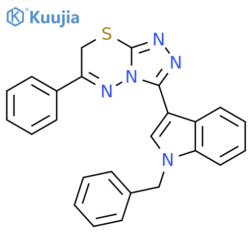 7H-1,2,4-Triazolo[3,4-b][1,3,4]thiadiazine,6-phenyl-3-[1-(phenylmethyl)-1H-indol-3-yl]- structure