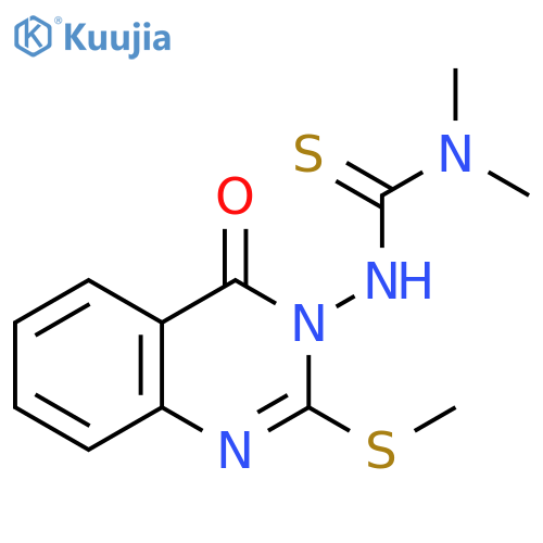 Thiourea, N,N-dimethyl-N'-[2-(methylthio)-4-oxo-3(4H)-quinazolinyl]- structure