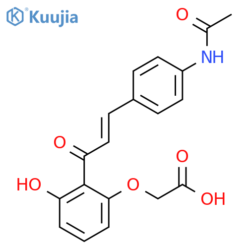 Acetic acid,[2-[(2E)-3-[4-(acetylamino)phenyl]-1-oxo-2-propenyl]-3-hydroxyphenoxy]- structure