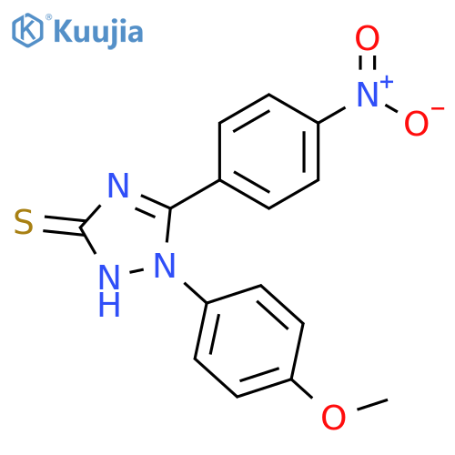 3H-1,2,4-Triazole-3-thione,1,2-dihydro-1-(4-methoxyphenyl)-5-(4-nitrophenyl)- structure