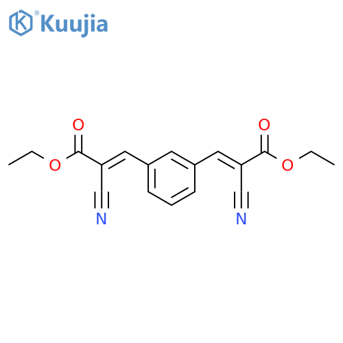 2-Propenoic acid, 3,3'-(1,3-phenylene)bis[2-cyano-, diethyl ester structure