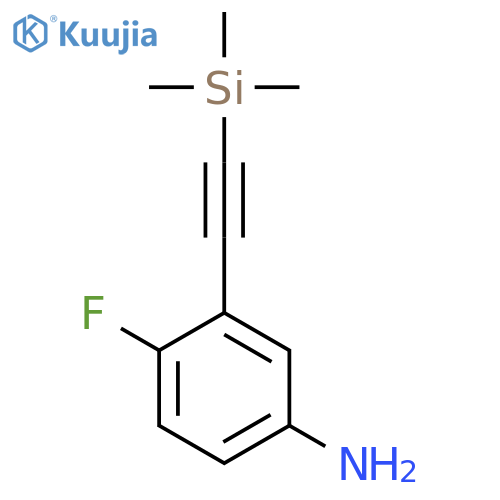 Benzenamine, 4-fluoro-3-[(trimethylsilyl)ethynyl]- structure