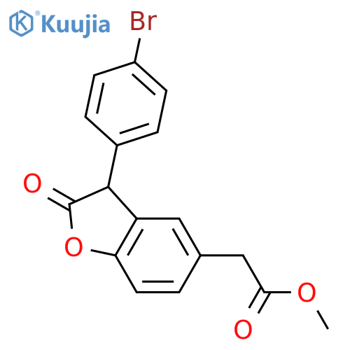 methyl [3-(4-bromophenyl)-2-oxo-2,3-dihydro-1-benzofuran-5-yl]acetate structure