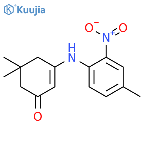 2-Cyclohexen-1-one, 5,5-dimethyl-3-[(4-methyl-2-nitrophenyl)amino]- structure