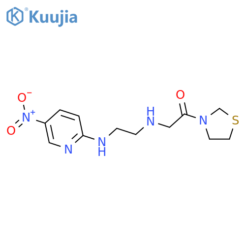 Thiazolidine, 3-[[[2-[(5-nitro-2-pyridinyl)amino]ethyl]amino]acetyl]- structure