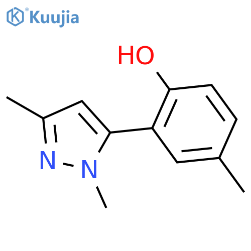 Phenol,2-(1,3-dimethyl-1H-pyrazol-5-yl)-4-methyl- structure