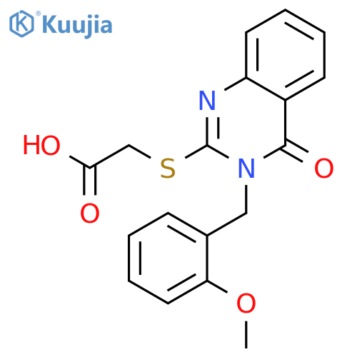2-({3-(2-methoxyphenyl)methyl-4-oxo-3,4-dihydroquinazolin-2-yl}sulfanyl)acetic acid structure