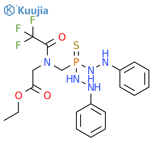 Glycine,N-[[bis(2-phenylhydrazino)phosphinothioyl]methyl]-N-(trifluoroacetyl)-,ethyl ester structure