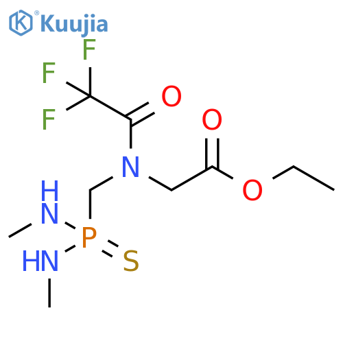 Glycine, N-[[bis(methylamino)phosphinothioyl]methyl]-N-(trifluoroacetyl)-, ethyl ester (9CI) structure