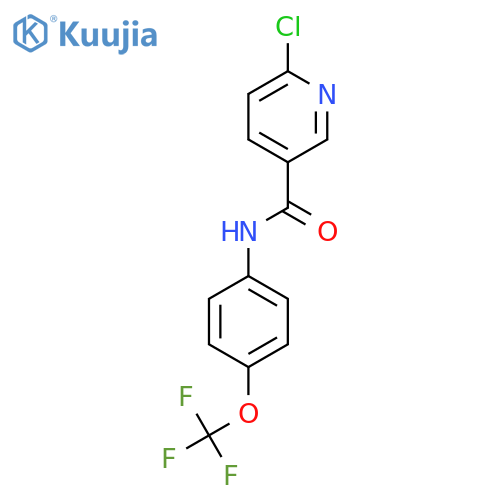 6-chloro-N-[4-(trifluoromethoxy)phenyl]pyridine-3-carboxamide structure