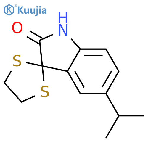 Spiro[1,3-dithiolane-2,3'-[3H]indol]-2'(1'H)-one, 5'-(1-methylethyl)- structure