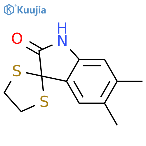 Spiro[1,3-dithiolane-2,3'-[3H]indol]-2'(1'H)-one, 5',6'-dimethyl- structure