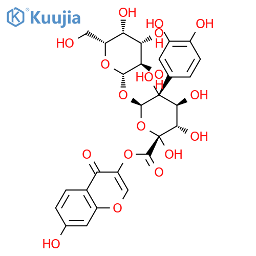 beta-D-Glucopyranosiduronic acid, 2-(3,4-dihydroxyphenyl)-5,7-dihydroxy-4-oxo-4H-1-benzopyran-3-yl O-beta-D-galactopyranosyl- structure