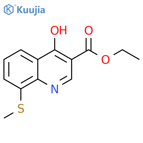 3-Quinolinecarboxylic acid, 4-hydroxy-8-(methylthio)-, ethyl ester structure