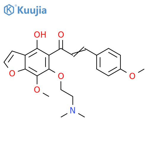2-Propen-1-one, 1-[6-[2-(dimethylamino)ethoxy]-4-hydroxy-7-methoxy-5-benzofuranyl]-3-(4-methoxyphenyl)- structure