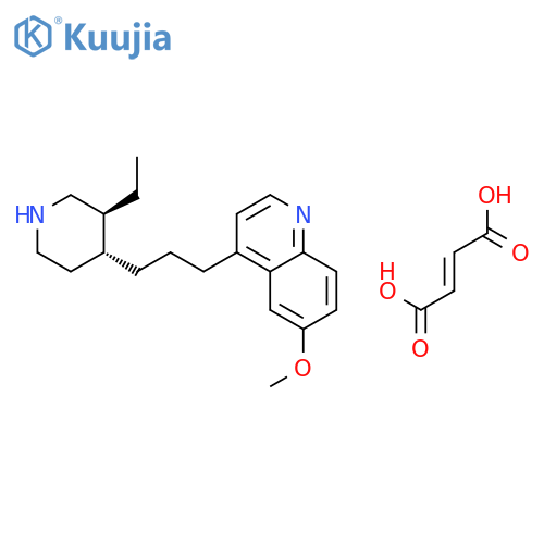 Quinoline, 4-(3-(3-ethyl-4-piperidinyl)propyl)-6-methoxy-, (3S-trans)-, (E)-2-butenedioate (1:1) structure