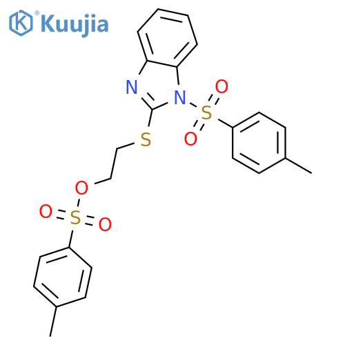 Ethanol,2-[[1-[(4-methylphenyl)sulfonyl]-1H-benzimidazol-2-yl]thio]-,1-(4-methylbenzenesulfonate) structure