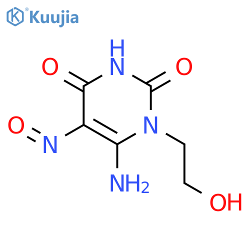 2,4(1H,3H)-PYRIMIDINEDIONE, 6-AMINO-1-(2-HYDROXYETHYL)-5-NITROSO- structure