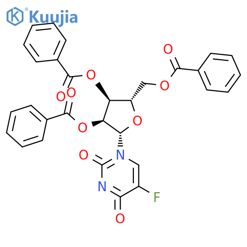 2,4(1H,3H)-Pyrimidinedione,5-fluoro-1-(2,3,5-tri-O-benzoyl-b-L-ribofuranosyl)- structure