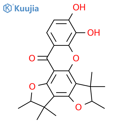2,3,5,6-Tetrahydro-8,9-dihydroxy-2,3,3,5,6,6-hexamethyl-12H-difuro[2,3-a:2',3'-c]xanthen-12-one structure