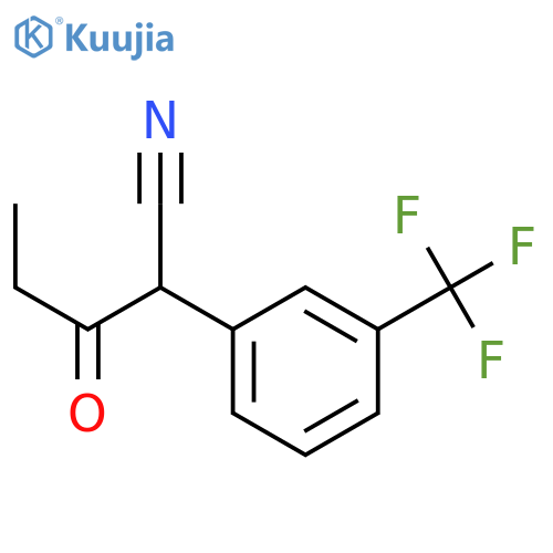 3-oxo-2-3-(trifluoromethyl)phenylpentanenitrile structure
