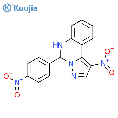PYRAZOLO[1,5-C]QUINAZOLINE, 5,6-DIHYDRO-1-NITRO-5-(4-NITROPHENYL)- structure
