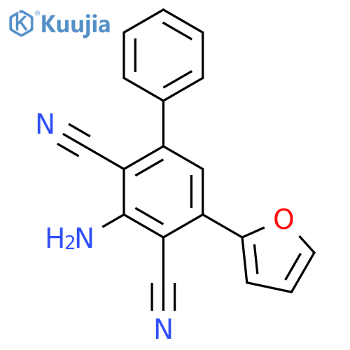 [1,1'-Biphenyl]-2,4-dicarbonitrile, 3-amino-5-(2-furanyl)- structure
