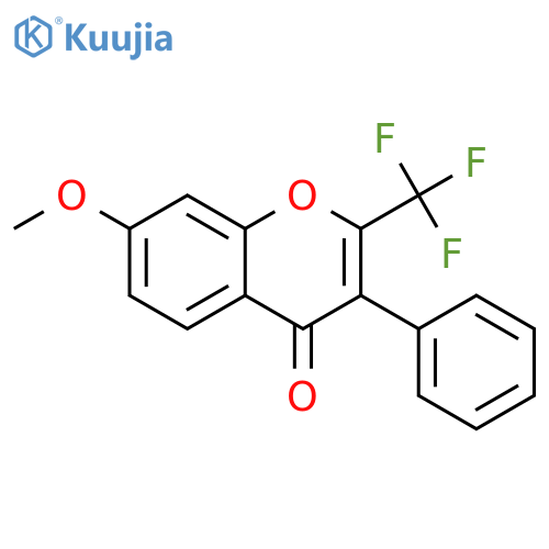 7-methoxy-3-phenyl-2-(trifluoromethyl)-4H-chromen-4-one structure