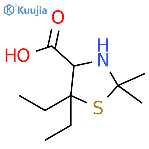4-Thiazolidinecarboxylicacid, 5,5-diethyl-2,2-dimethyl- structure