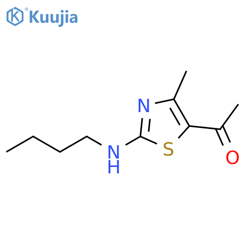 1-2-(butylamino)-4-methyl-1,3-thiazol-5-ylethan-1-one structure