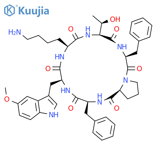 CYCLO(L-LYSYL-L-THREONYL-L-PHENYLALANYL-L-PROLYL-L-PHENYLALANYL-5-METHOXY-L-TRYPTOPHYL) structure