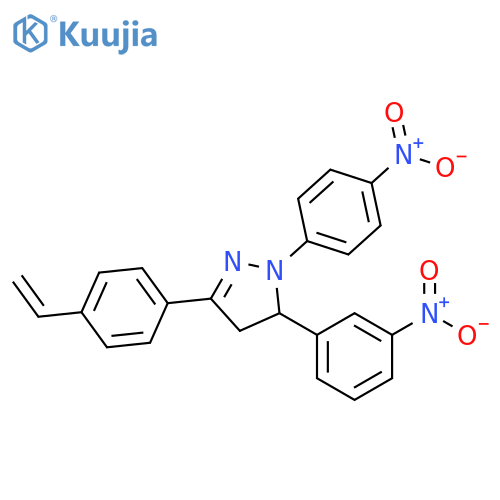 1H-Pyrazole,3-(4-ethenylphenyl)-4,5-dihydro-5-(3-nitrophenyl)-1-(4-nitrophenyl)- structure