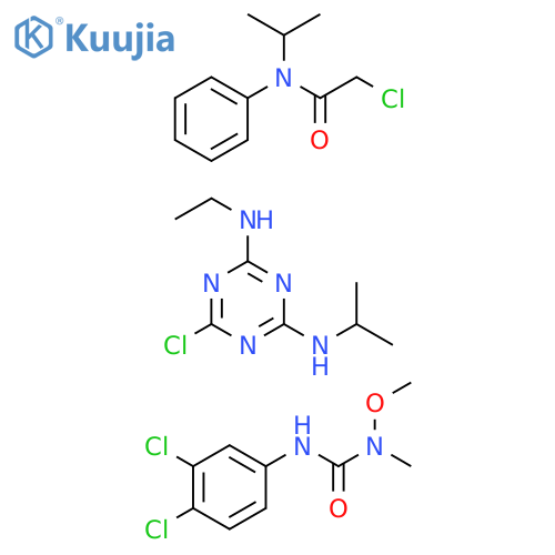 Acetamide, 2-chloro-N-(1-methylethyl)-N-phenyl-, mixt. with 6-chloro-N-ethyl-N'-(1-methylethyl)-1,3,5-triazine-2,4-diamine and N'-(3,4-dichlorophenyl)-N-methoxy-N-methylurea (9CI) structure
