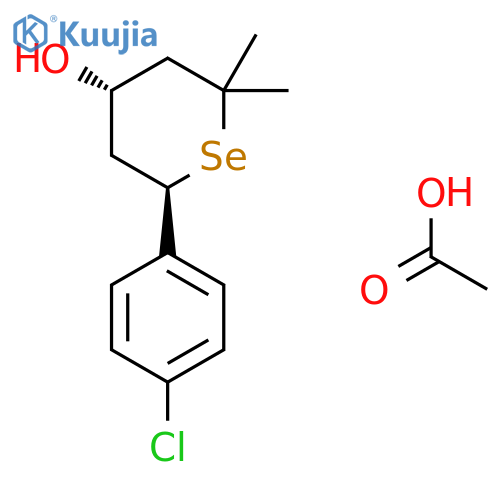 4-Selenanol, 6-(4-chlorophenyl)-2,2-dimethyl-, acetate, trans- structure
