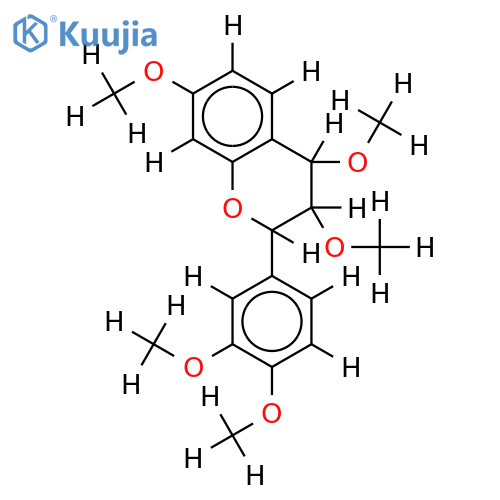 (+)-3,4,7,3',4'-pentamethoxy-2,3-trans-3,4-cis-flavan structure