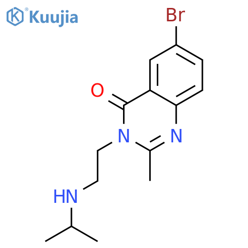 6-bromo-2-methyl-3-[2-(propan-2-ylamino)ethyl]quinazolin-4(3H)-one structure