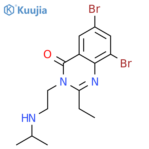 6,8-dibromo-2-ethyl-3-[2-(propan-2-ylamino)ethyl]quinazolin-4(3H)-one structure