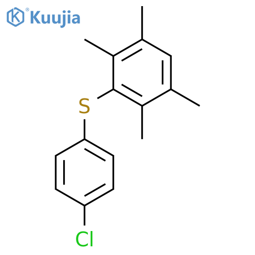Benzene, 3-[(4-chlorophenyl)thio]-1,2,4,5-tetramethyl- structure