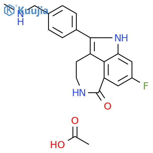 8-fluoro-1,3,4,5-tetrahydro-2-[4-[(methylamino)methyl]phenyl]-6H-Pyrrolo[4,3,2-ef][2]benzazepin-6-one acetate structure