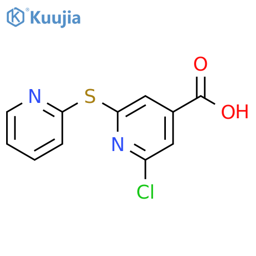 2-chloro-6-(pyridin-2-ylsulfanyl)pyridine-4-carboxylic acid structure